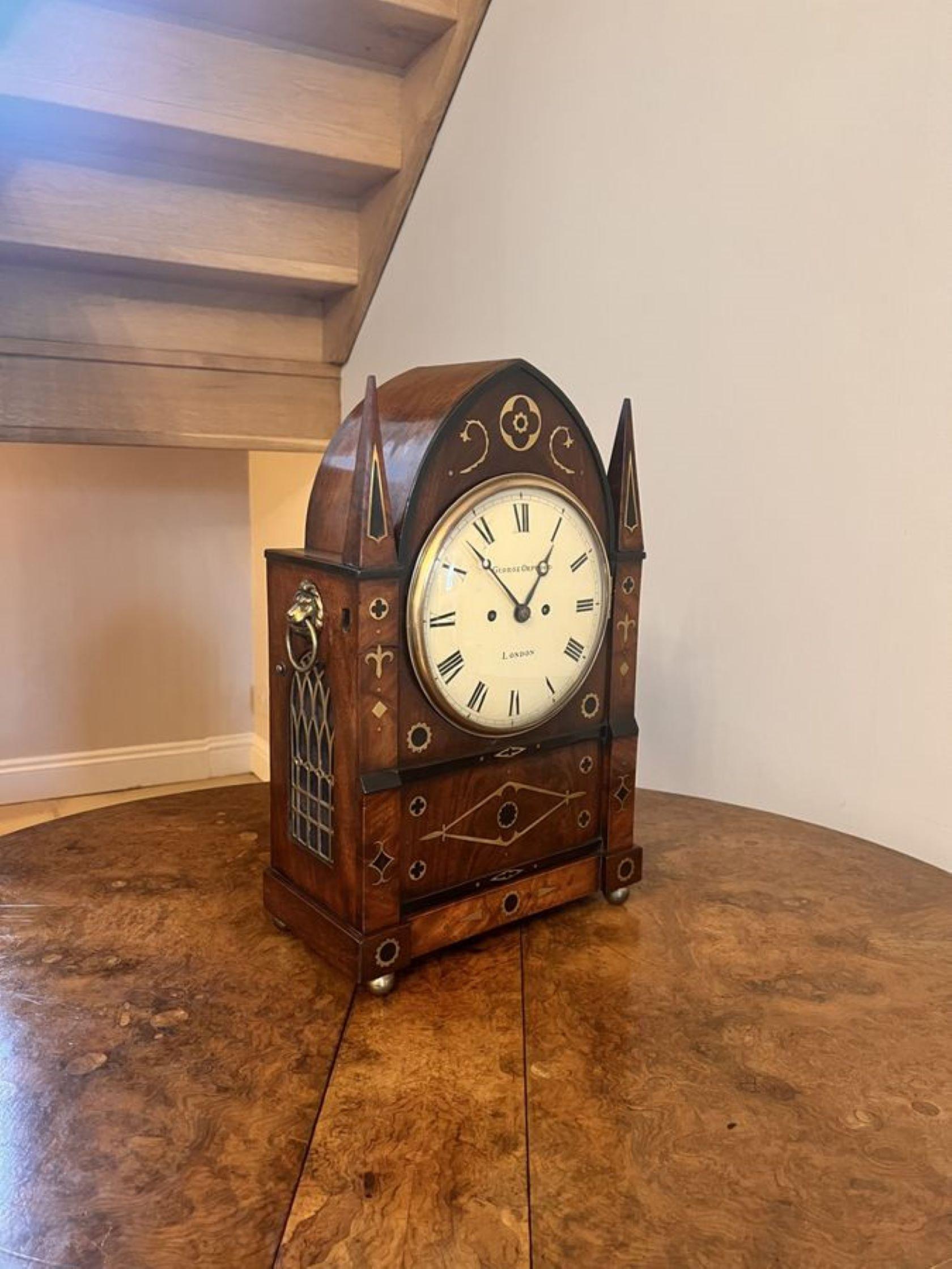 Outstanding quality large antique regency brass inlaid bracket clock In Good Condition For Sale In Ipswich, GB