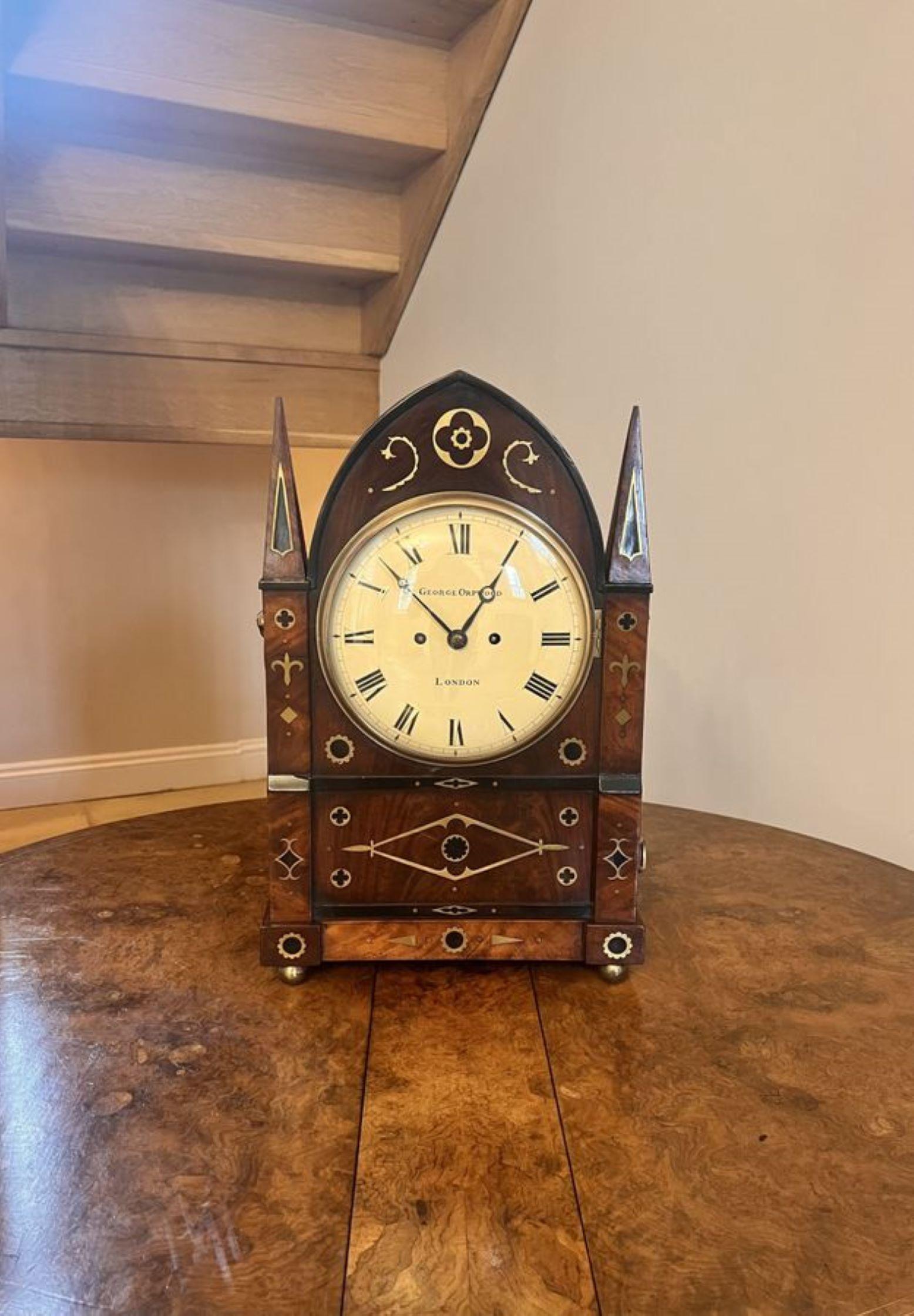 Outstanding quality large antique regency brass inlaid bracket clock For Sale 2
