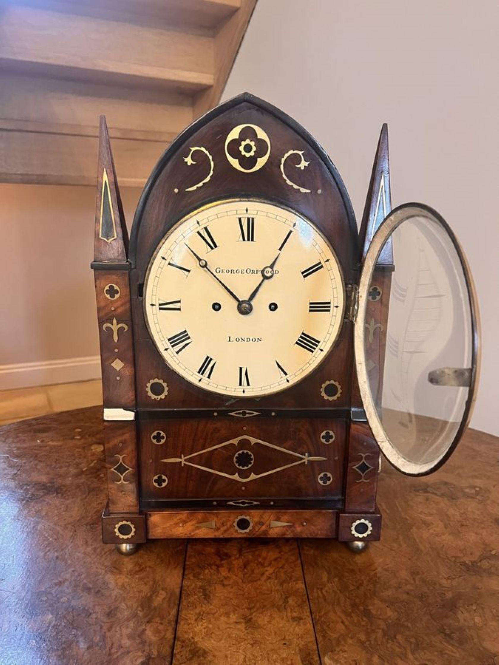 Outstanding quality large antique regency brass inlaid bracket clock For Sale 3