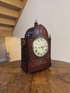 Outstanding quality large antique Regency mahogany brass inlaid bracket clock