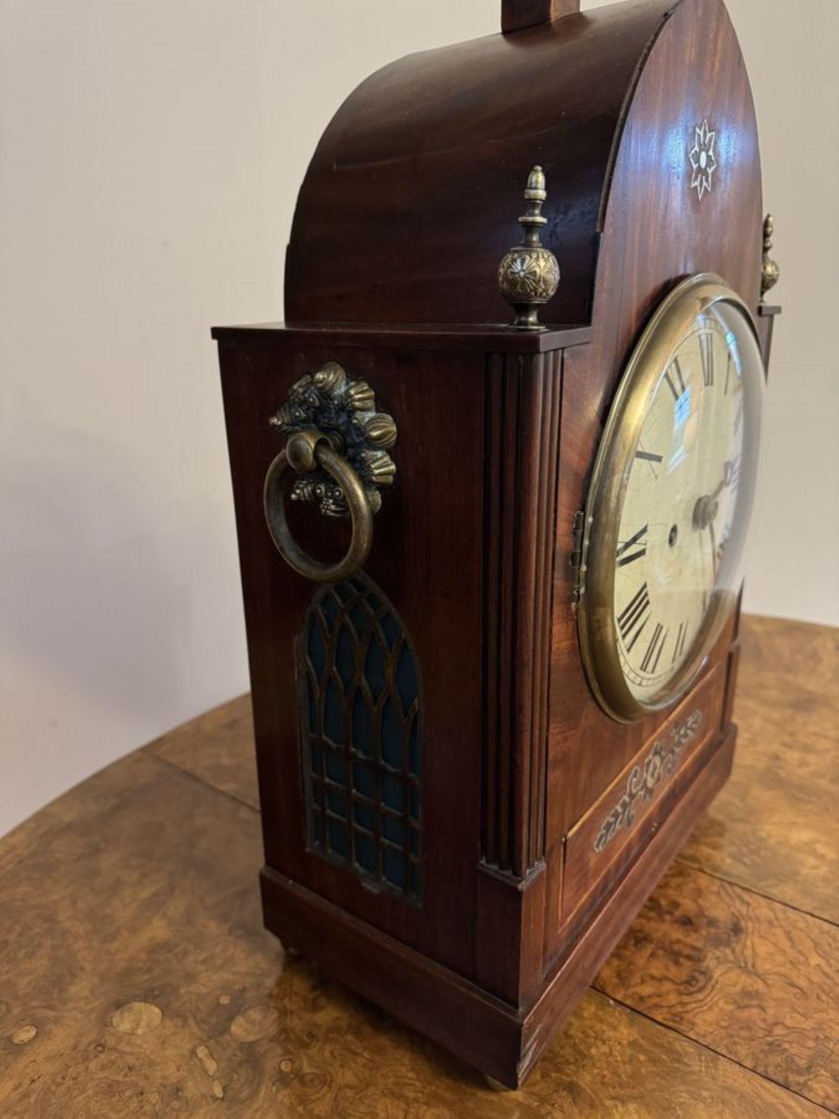 Outstanding quality large antique Regency mahogany brass inlaid bracket clock For Sale 1