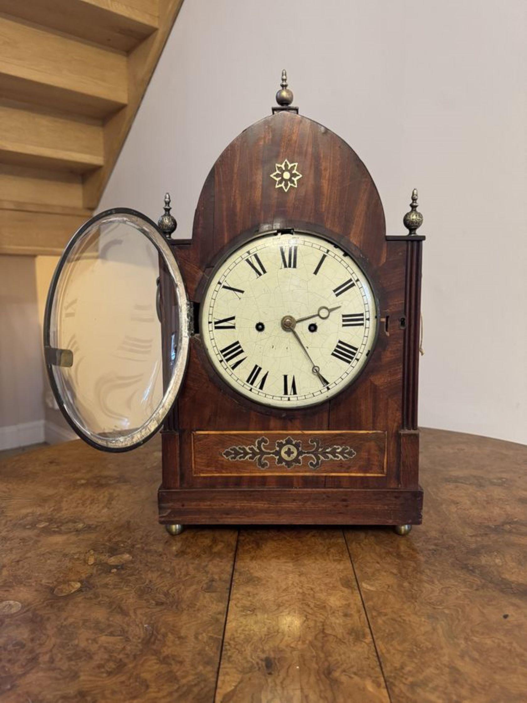 Outstanding quality large antique Regency mahogany brass inlaid bracket clock For Sale 2