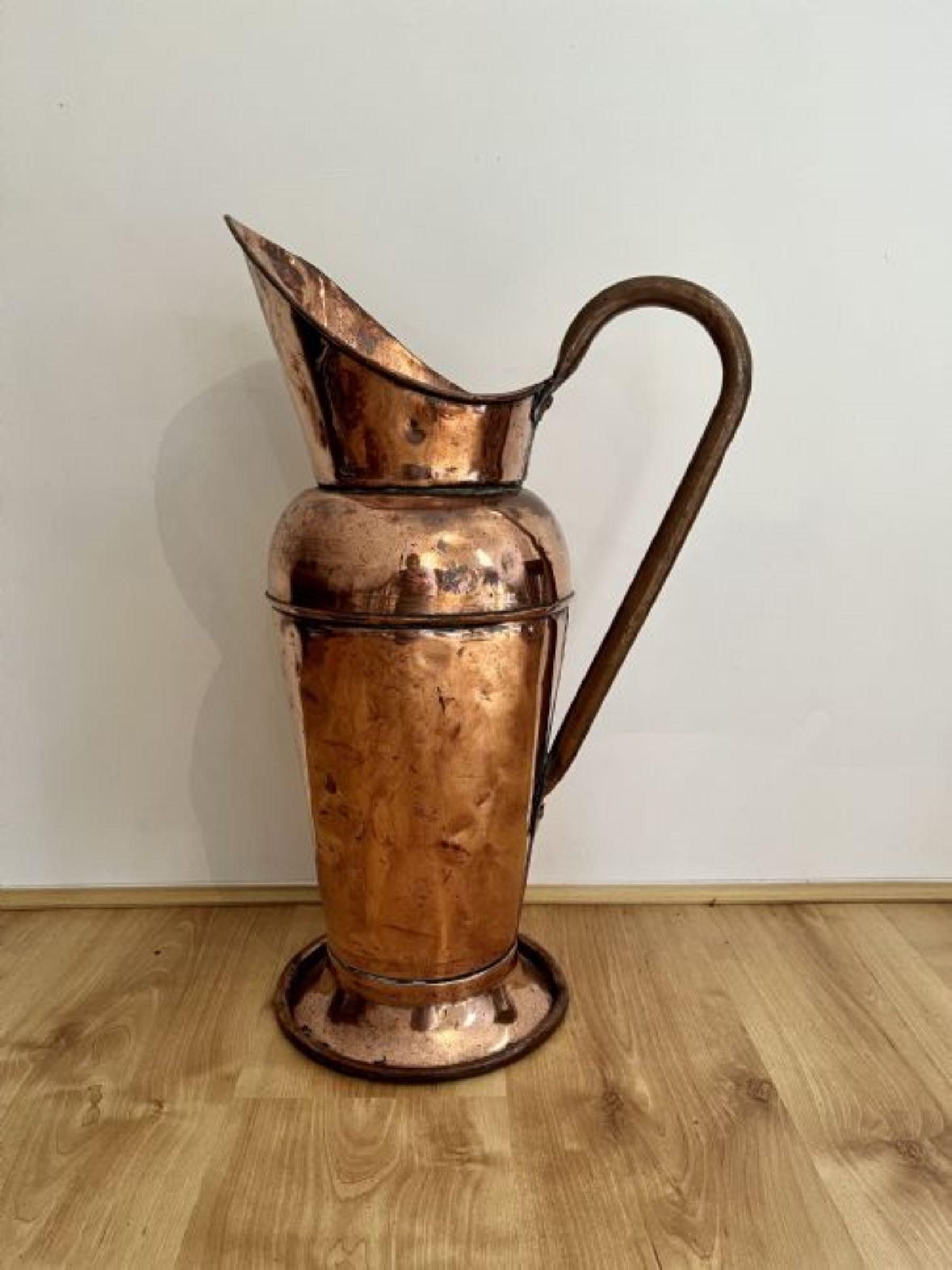 19th Century Outstanding quality large antique Victorian copper jug  For Sale