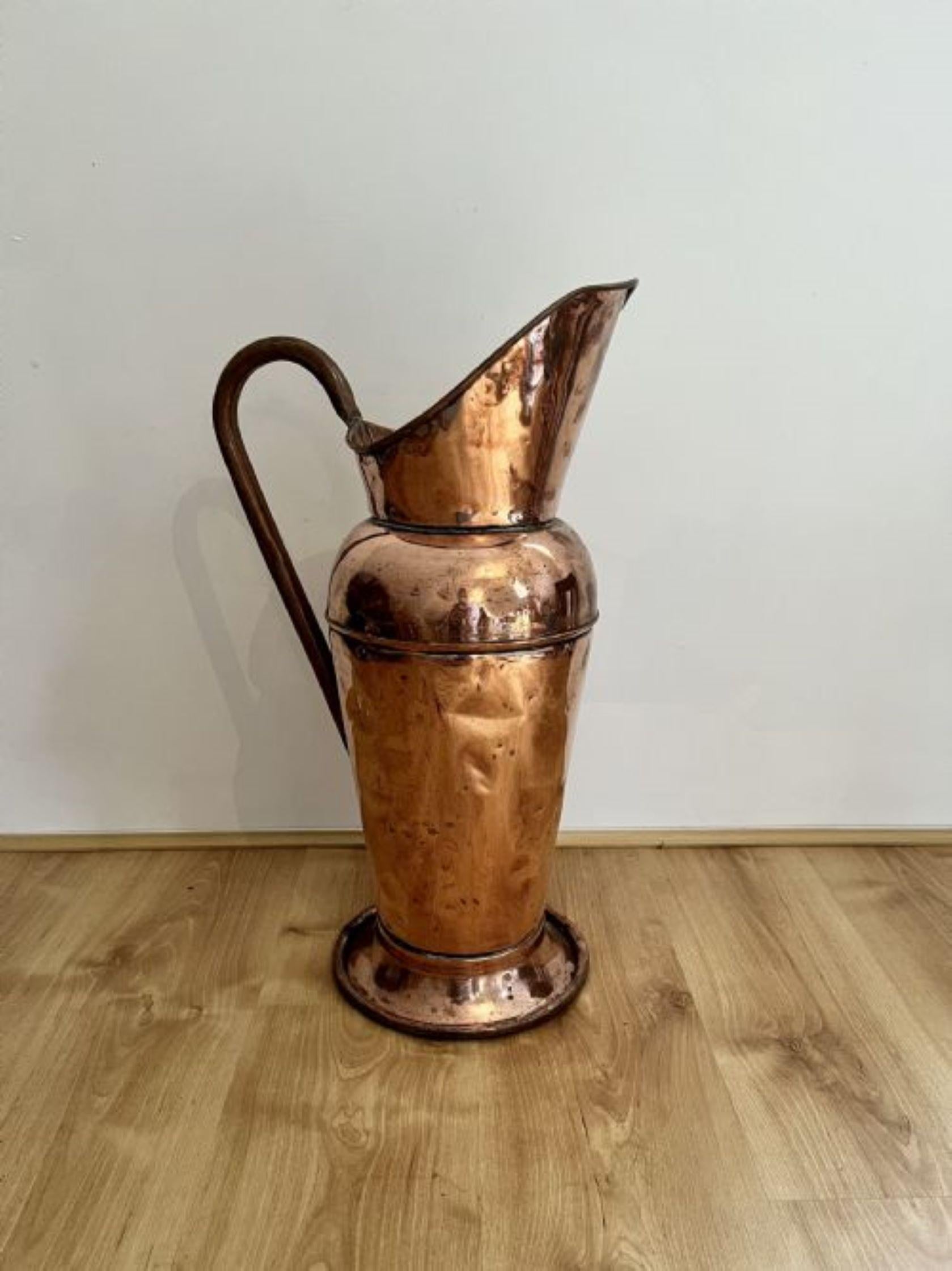 Copper Outstanding quality large antique Victorian copper jug  For Sale