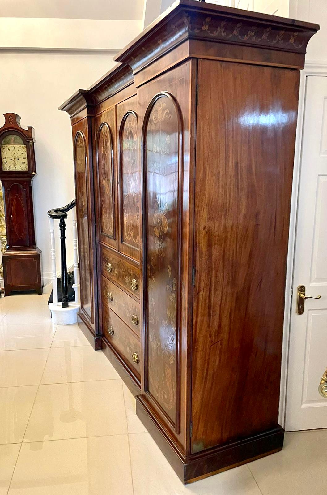 Other Outstanding Quality Large Antique Victorian Inlaid Mahogany Wardrobe  For Sale