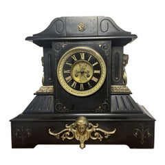 Outstanding quality large antique Victorian marble mantle clock
