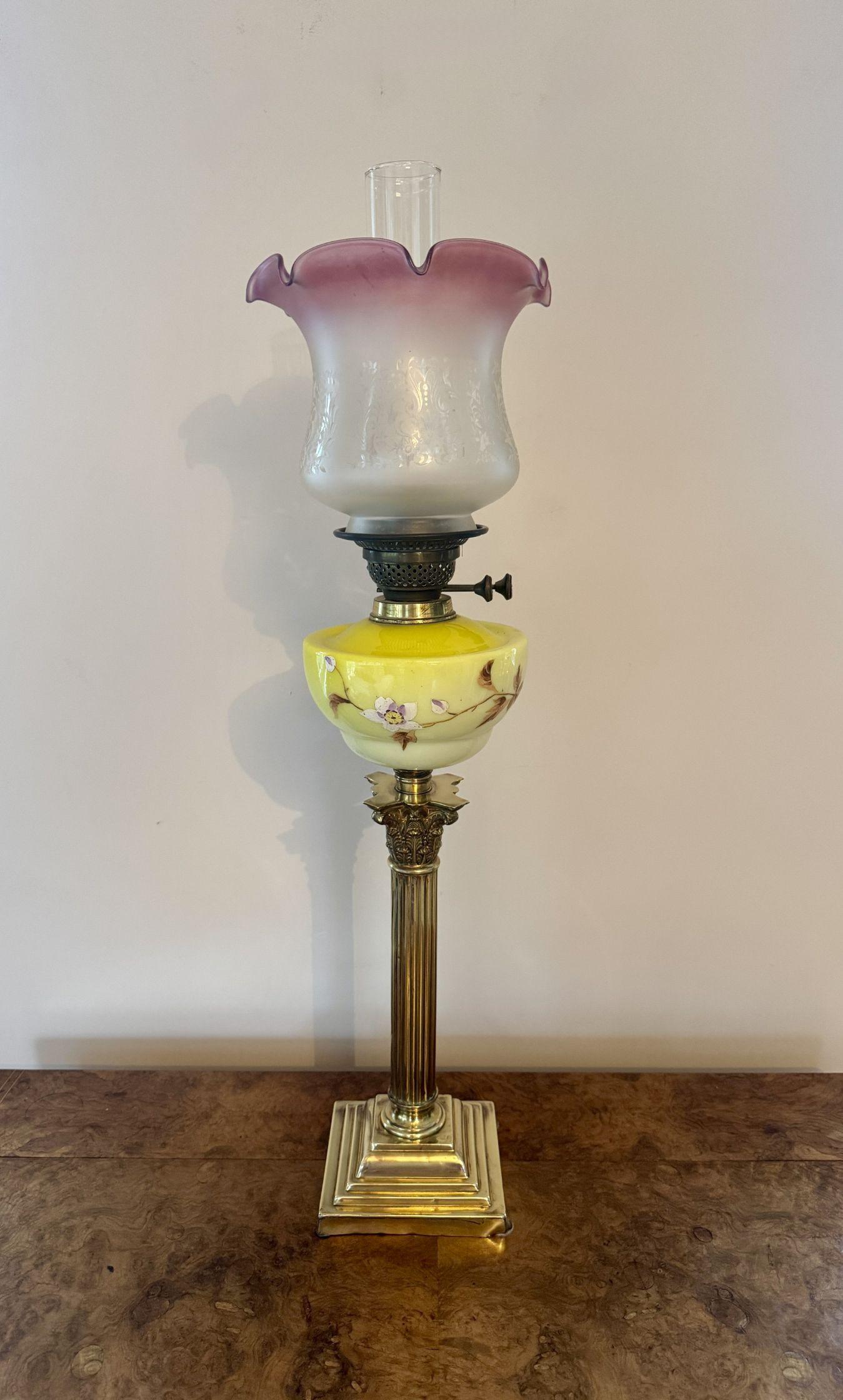 Outstanding quality large antique Victorian oi lamp For Sale
