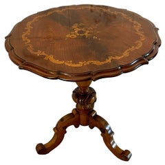 Outstanding Quality Large Antique Victorian Walnut Marquetry Inlaid Lamp Table