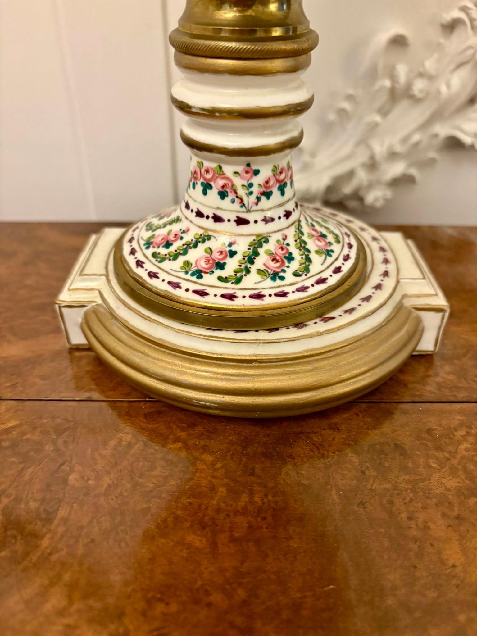 XIXe siècle Grande horloge de cheminée française ancienne peinte à la main de qualité exceptionnelle en vente