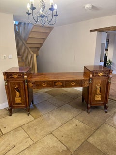 Outstanding quality large George III mahogany & satinwood inlaid sideboard