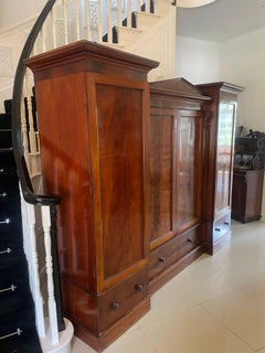 Outstanding Quality Large Victorian Antique Figured Mahogany Four Door Wardrobe