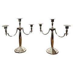 Outstanding quality pair of antique Edwardian silver plated candelabras 