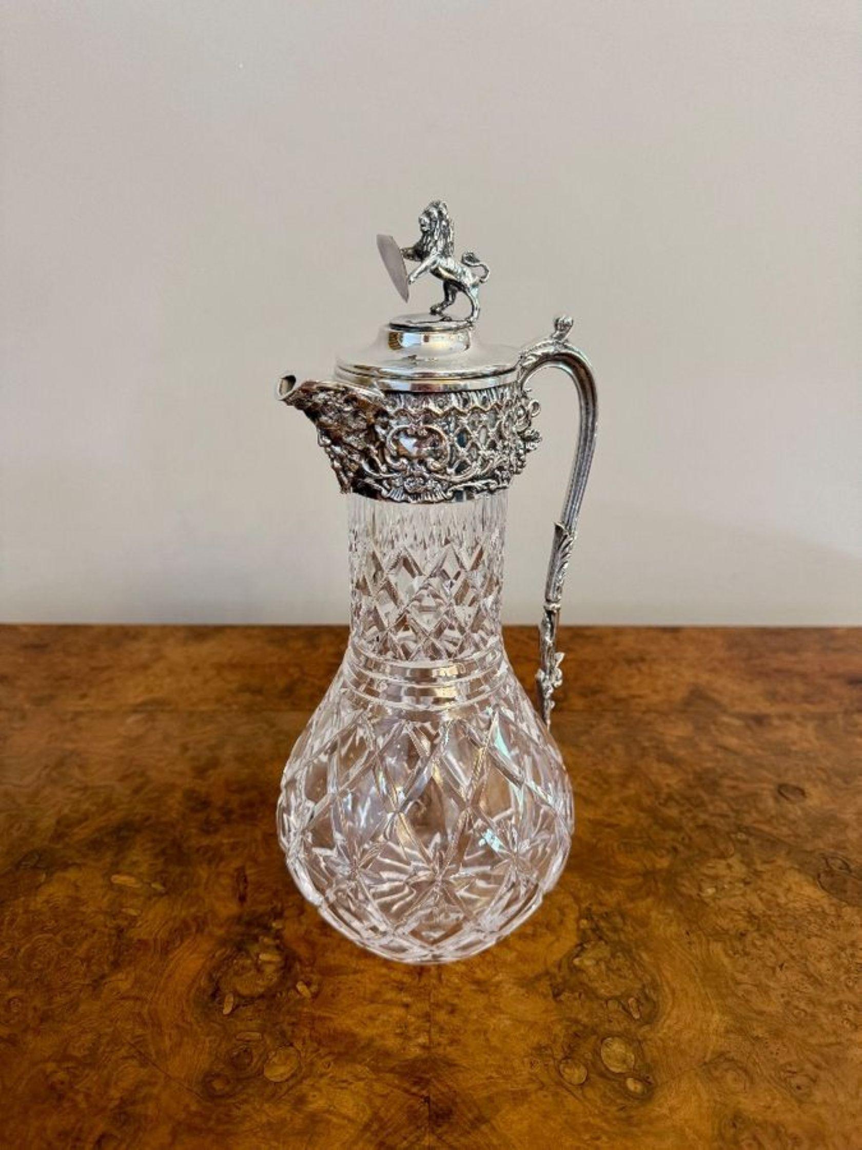 20th Century Outstanding quality pair of antique Edwardian silver plated claret jugs For Sale