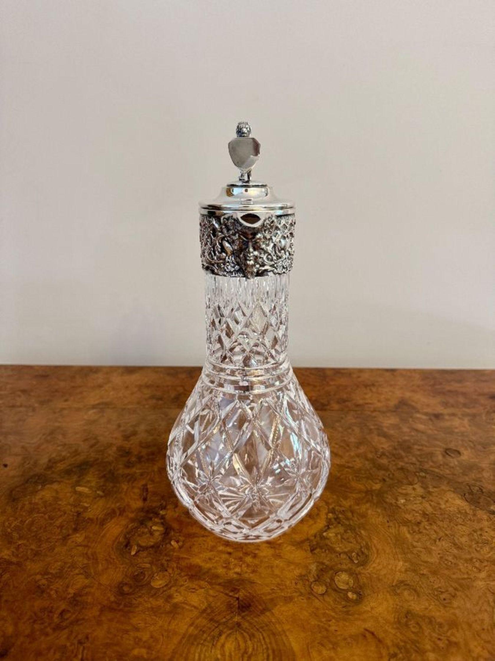 Silver Plate Outstanding quality pair of antique Edwardian silver plated claret jugs For Sale
