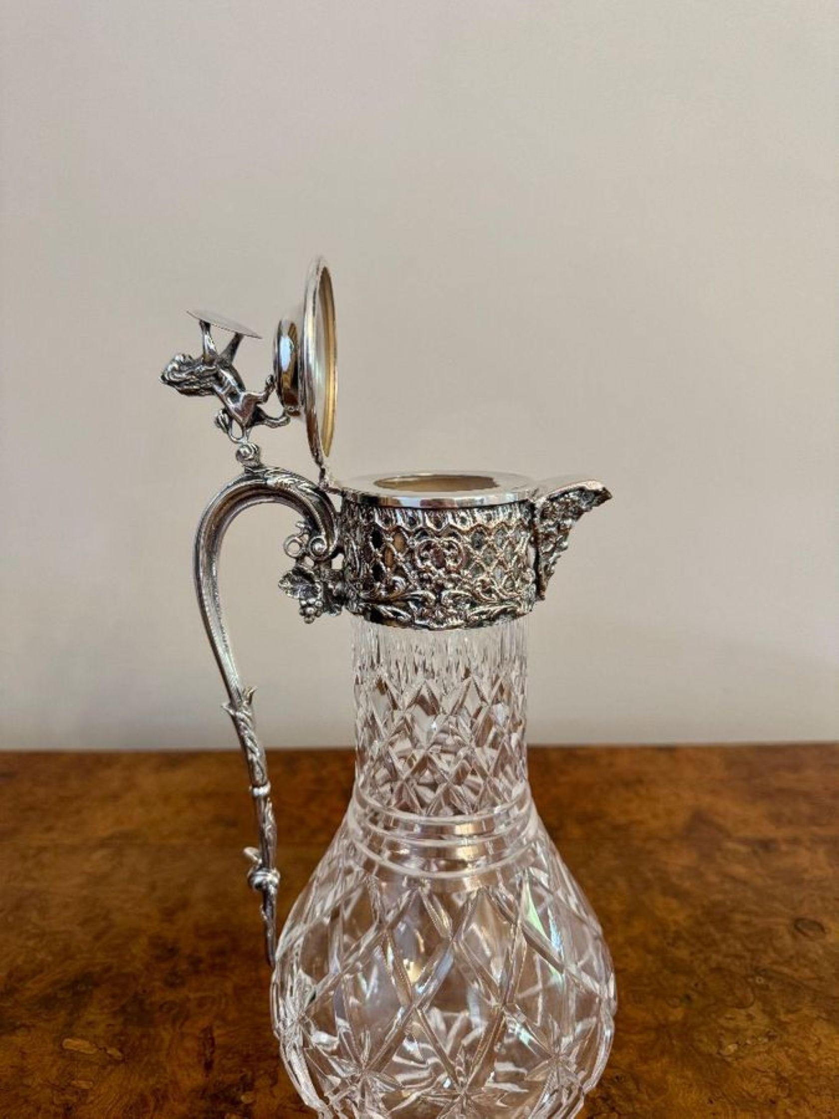 Outstanding quality pair of antique Edwardian silver plated claret jugs For Sale 1