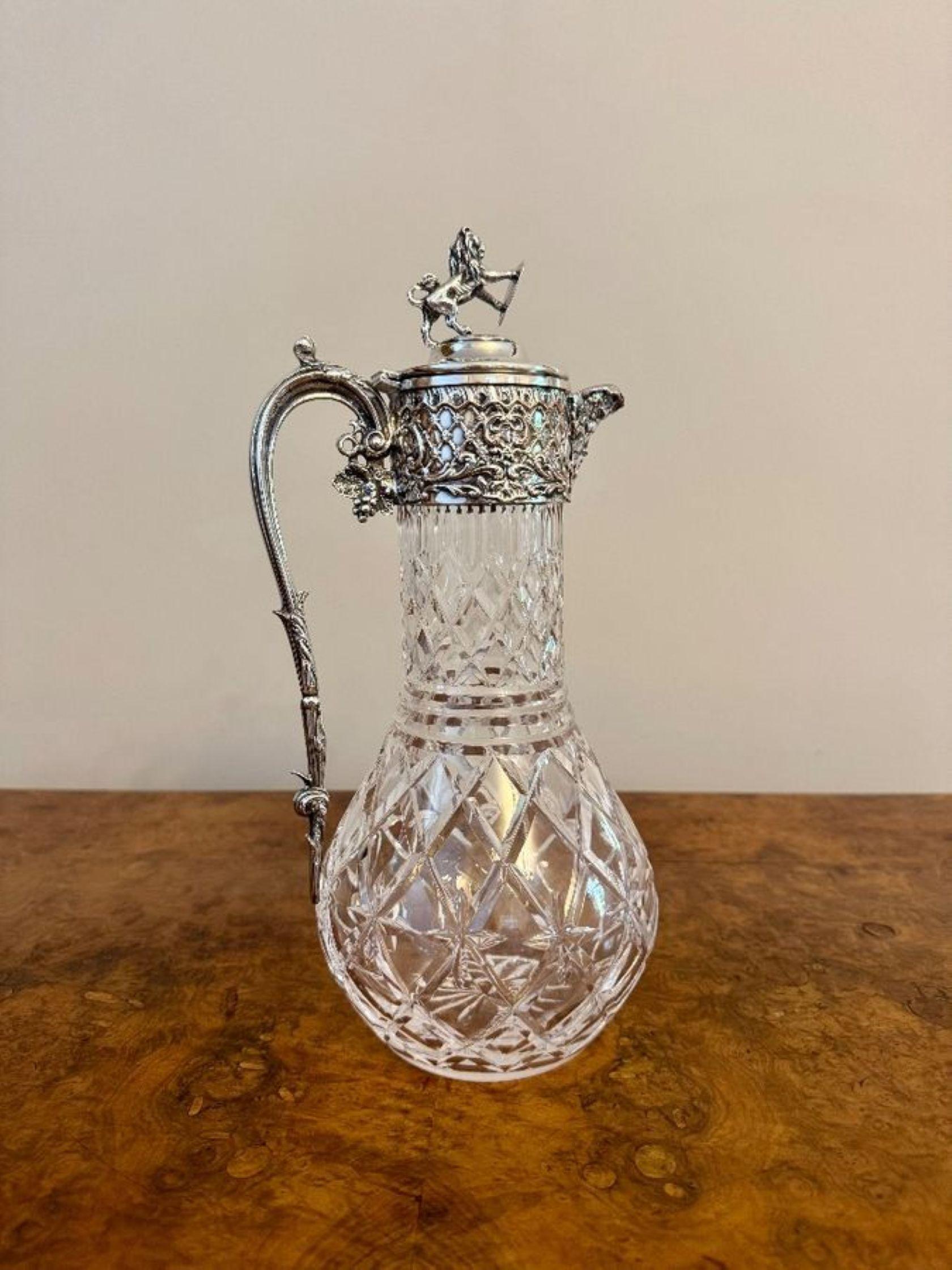 Outstanding quality pair of antique Edwardian silver plated claret jugs For Sale 2