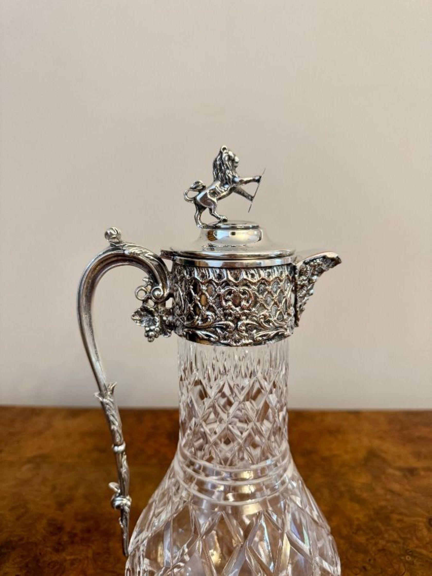 Outstanding quality pair of antique Edwardian silver plated claret jugs For Sale 3