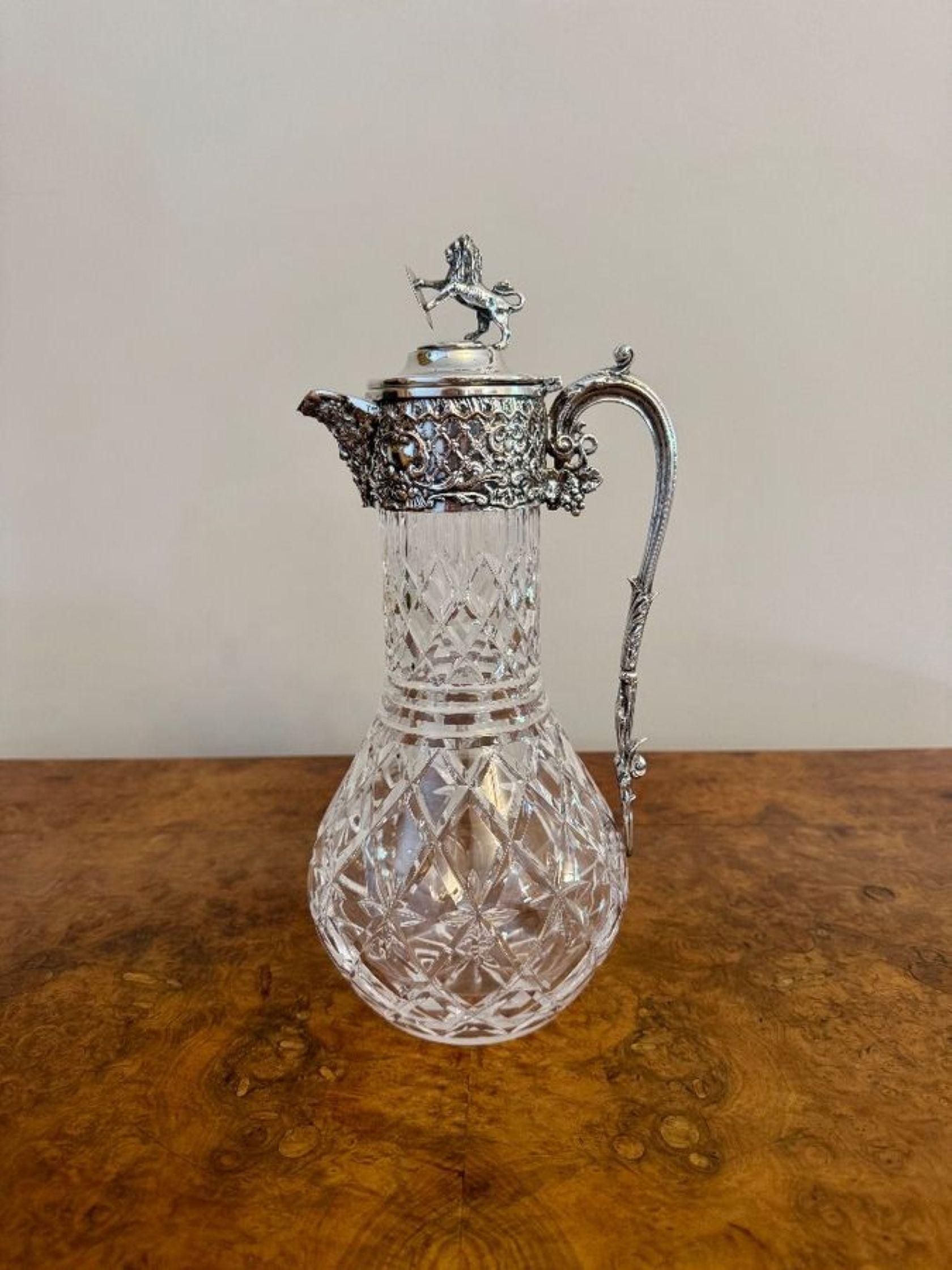 Outstanding quality pair of antique Edwardian silver plated claret jugs For Sale 4