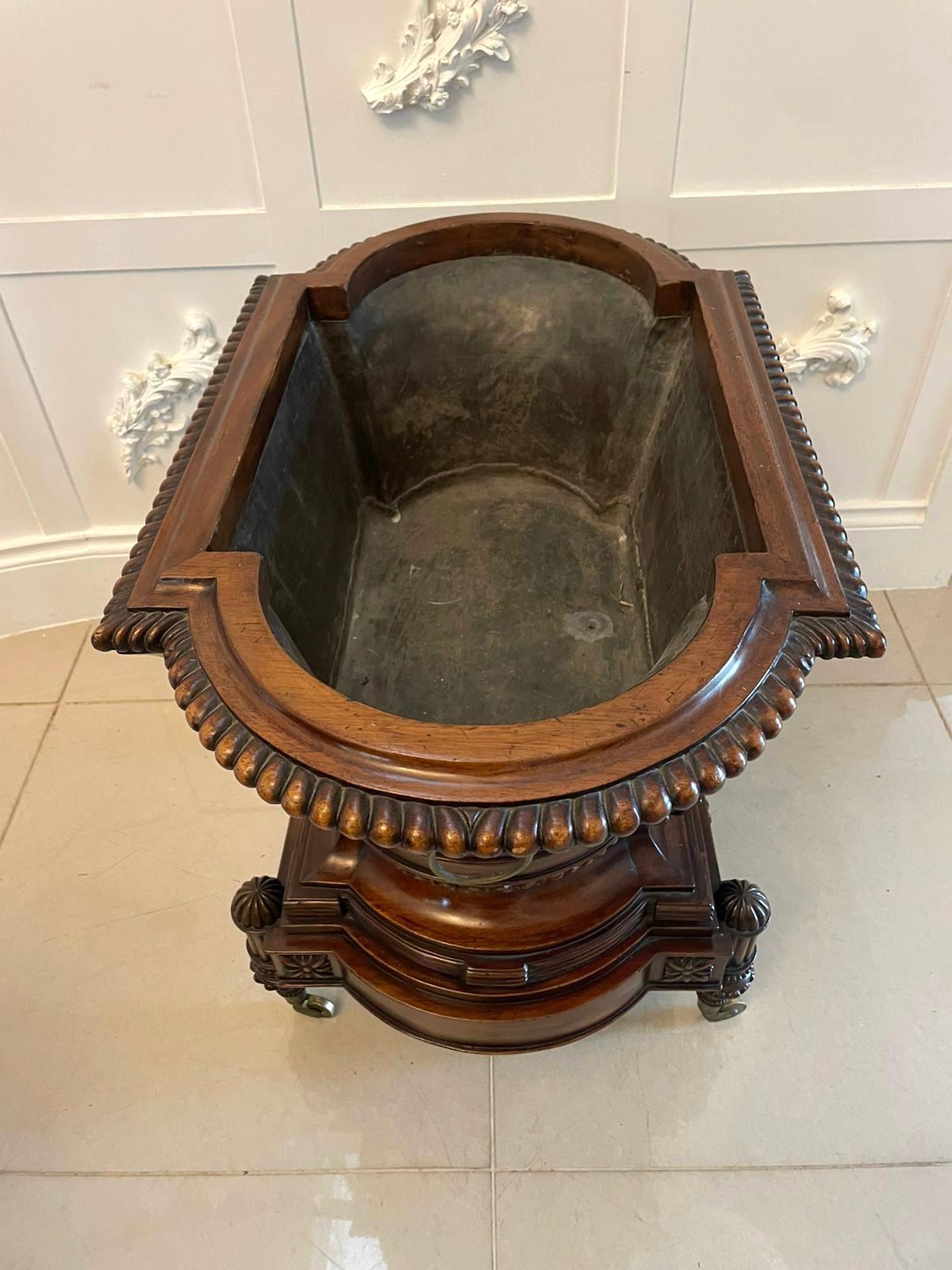 Outstanding Quality Pair of Antique Freestanding Carved Mahogany Wine Coolers 4