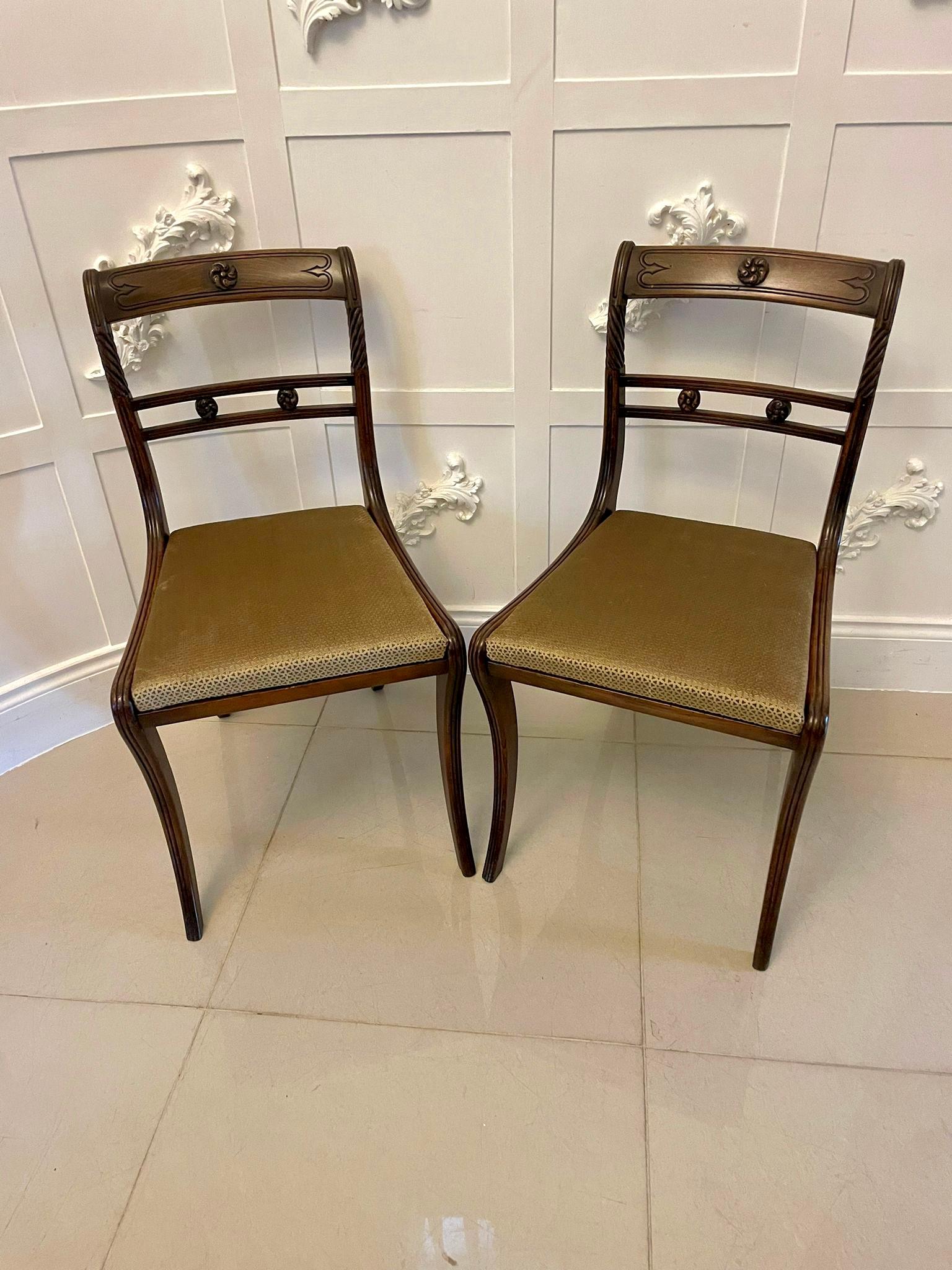 Other  Outstanding Quality Pair of Antique Regency Mahogany Side Chairs 