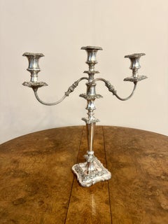 Outstanding quality pair of antique Victorian ornate silver plated candelabras