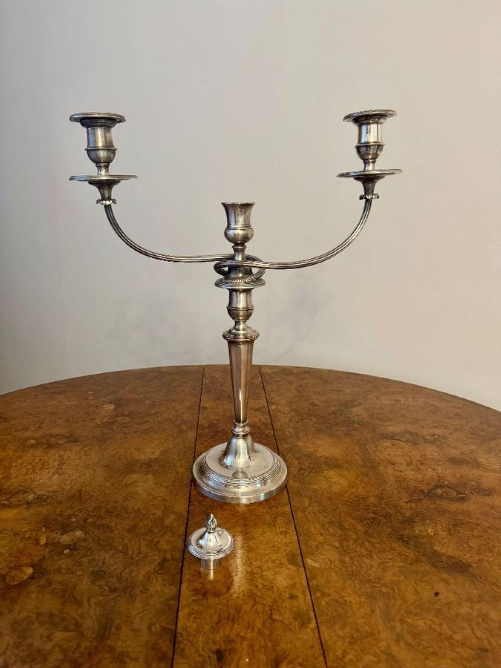Coppia di candelabri antichi vittoriani placcati in argento di eccezionale qualità in vendita 2
