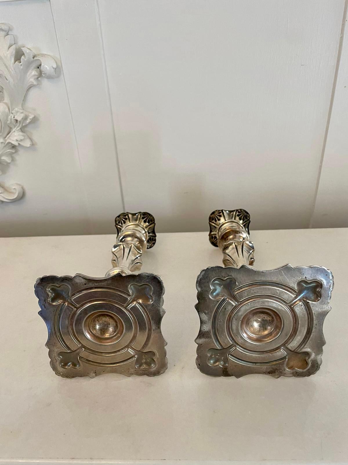 Outstanding Quality Pair of Antique Victorian Silver Plated Candlesticks  For Sale 2