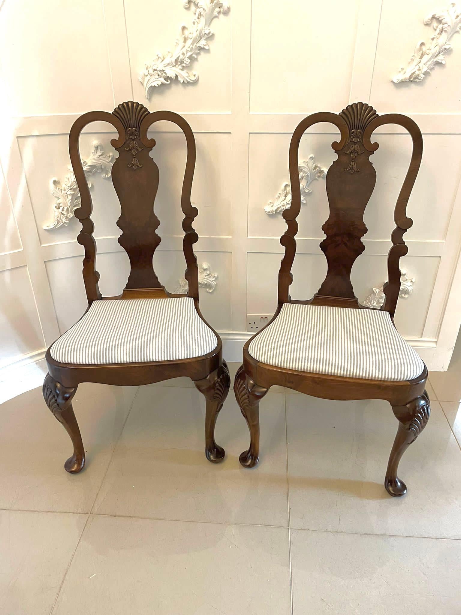 English Outstanding Quality Set of 10 Antique Victorian Walnut Dining Chairs  For Sale