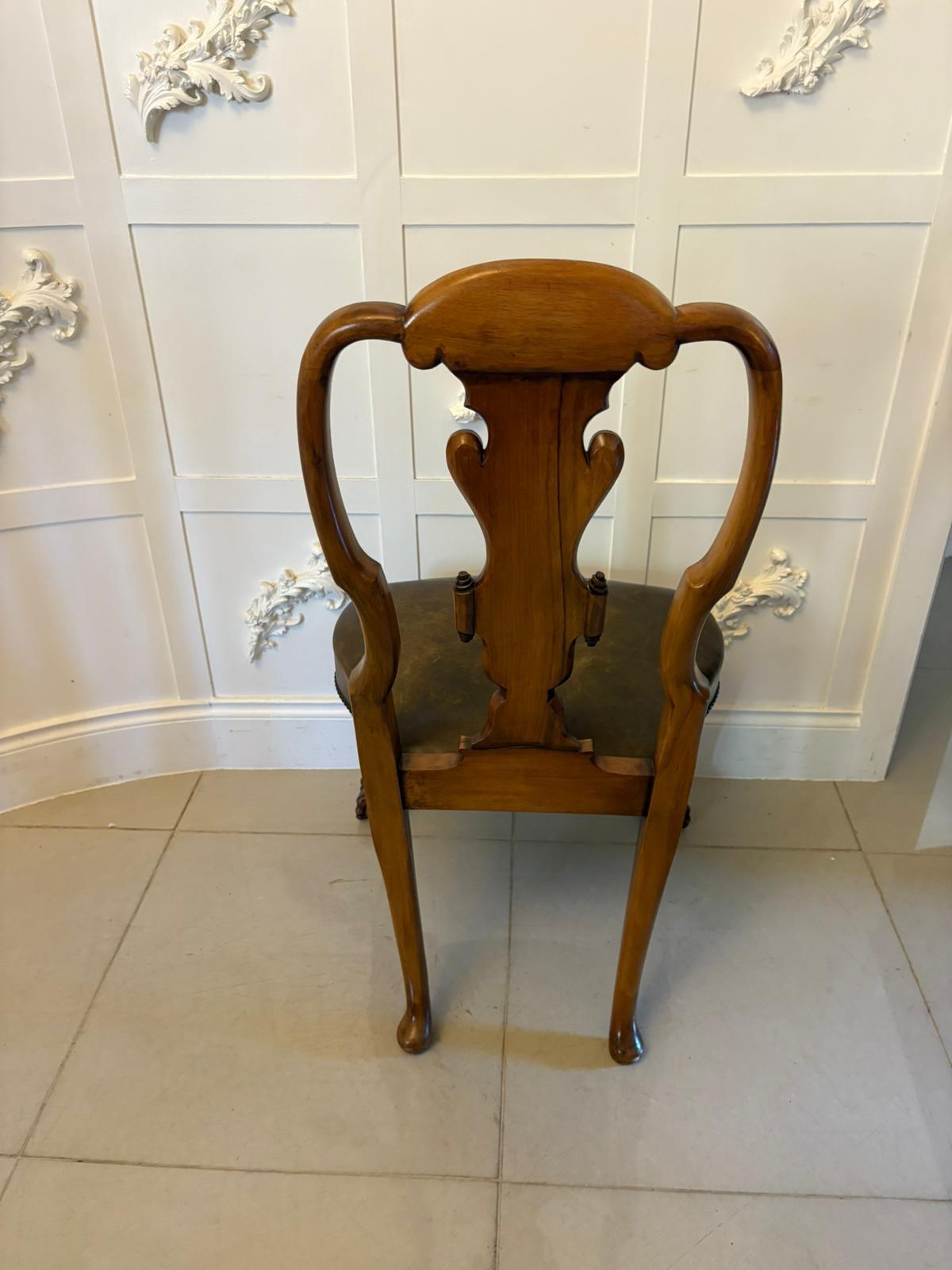 Outstanding Quality Set of 6 Antique Victorian Carved Walnut Dining Chairs For Sale 5