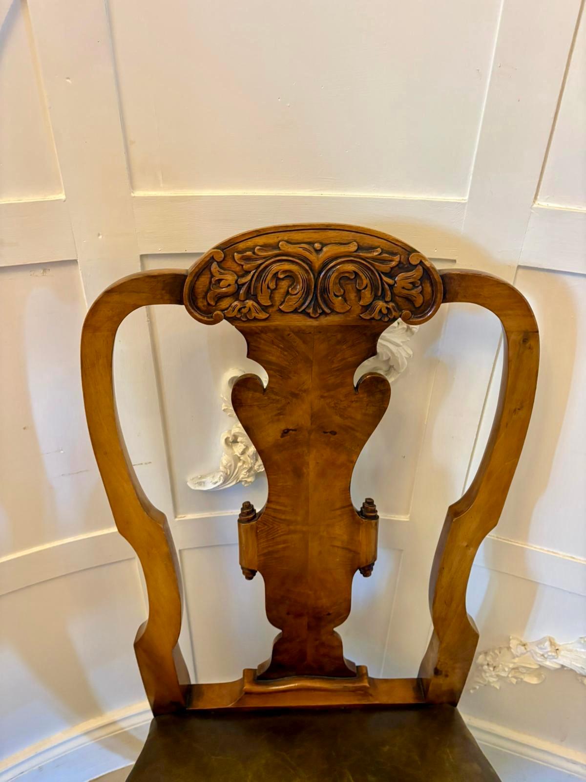 Outstanding Quality Set of 6 Antique Victorian Carved Walnut Dining Chairs For Sale 6