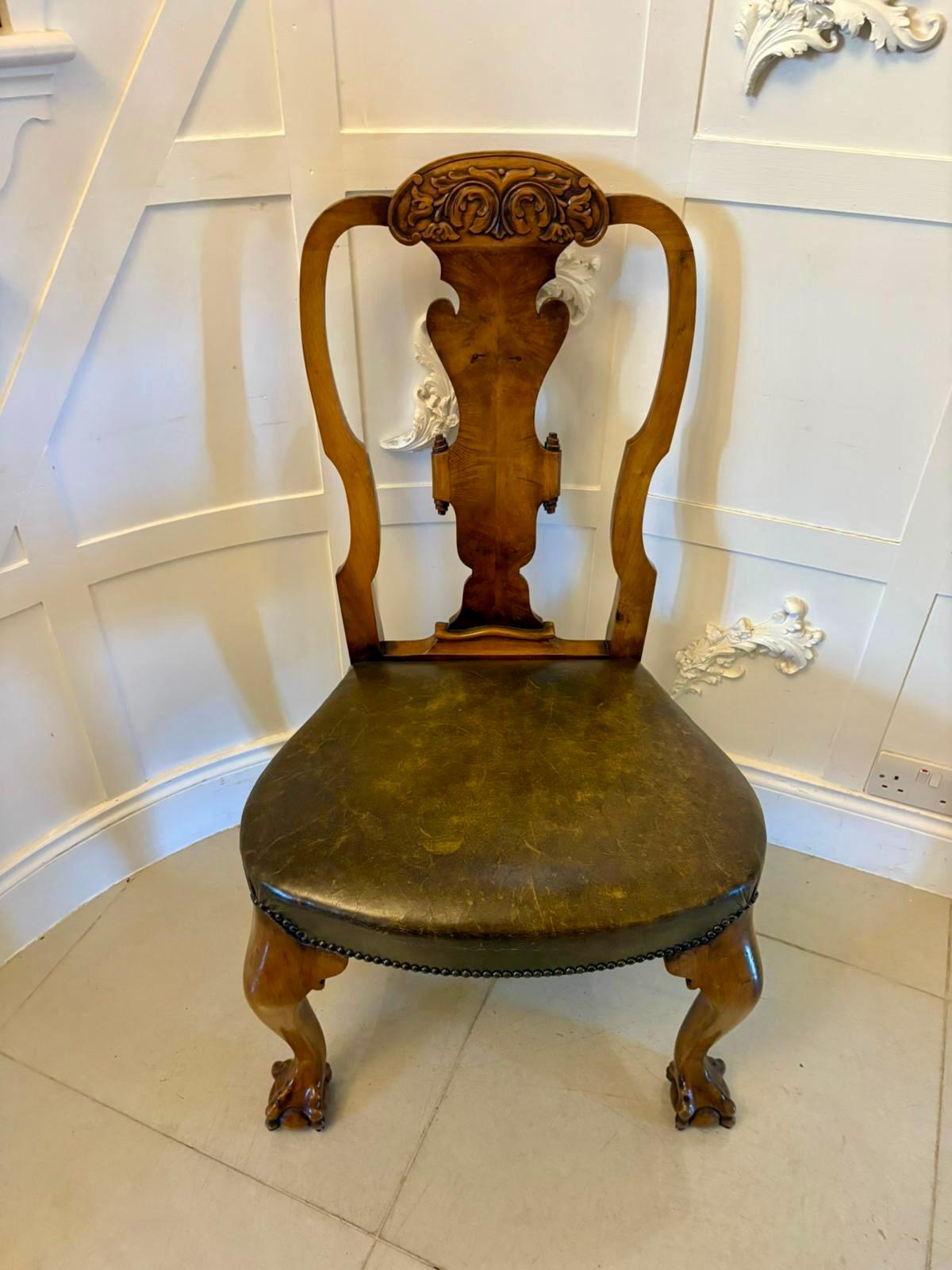 Outstanding Quality Set of 6 Antique Victorian Carved Walnut Dining Chairs For Sale 8