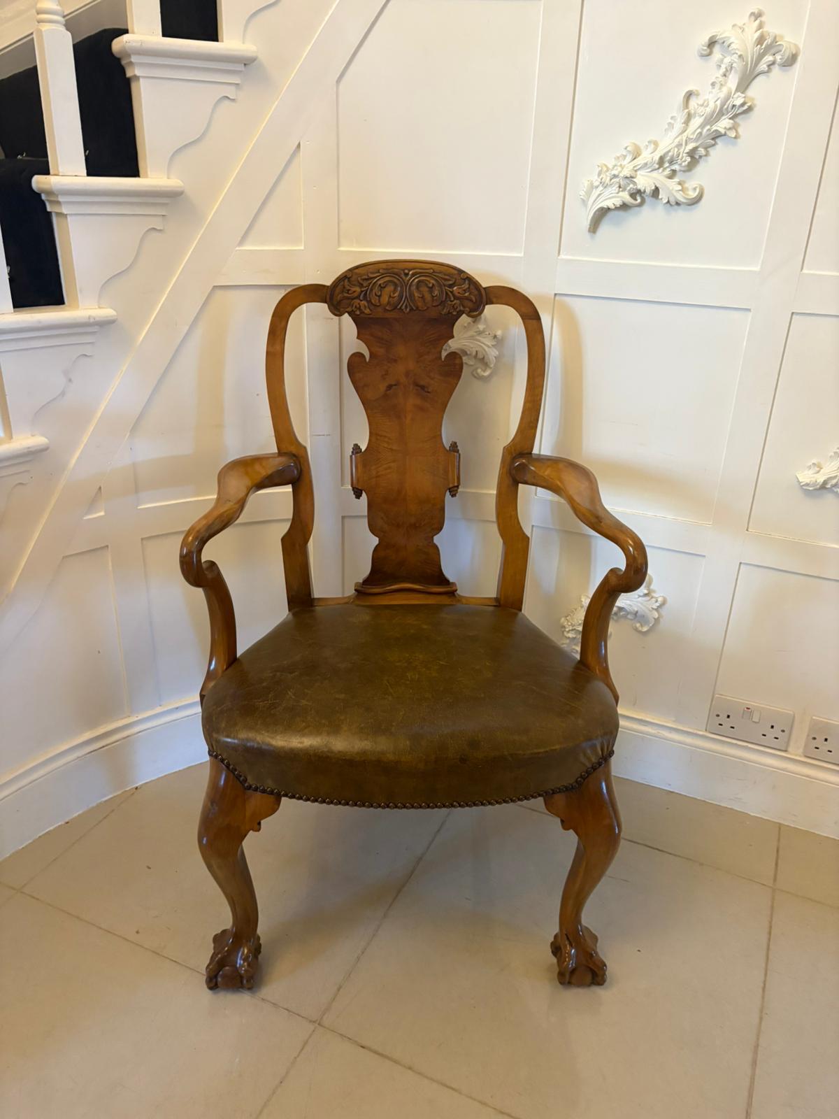 Outstanding Quality Set of 6 Antique Victorian Carved Walnut Dining Chairs For Sale 1
