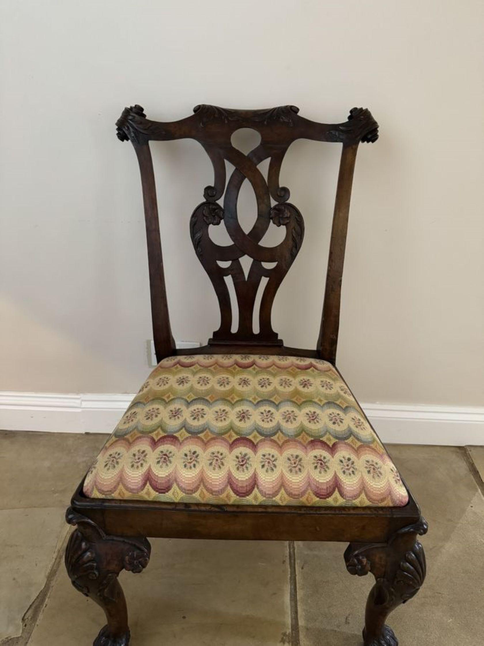 Early Victorian Outstanding quality set of eight Irish Chippendale style dining chairs  For Sale