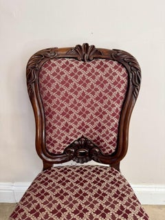 Outstanding quality set of four antique Victorian carved rosewood dining chairs