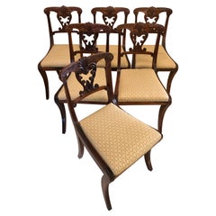 Outstanding Quality Set of Six Antique Regency Carved Rosewood Dining Chairs