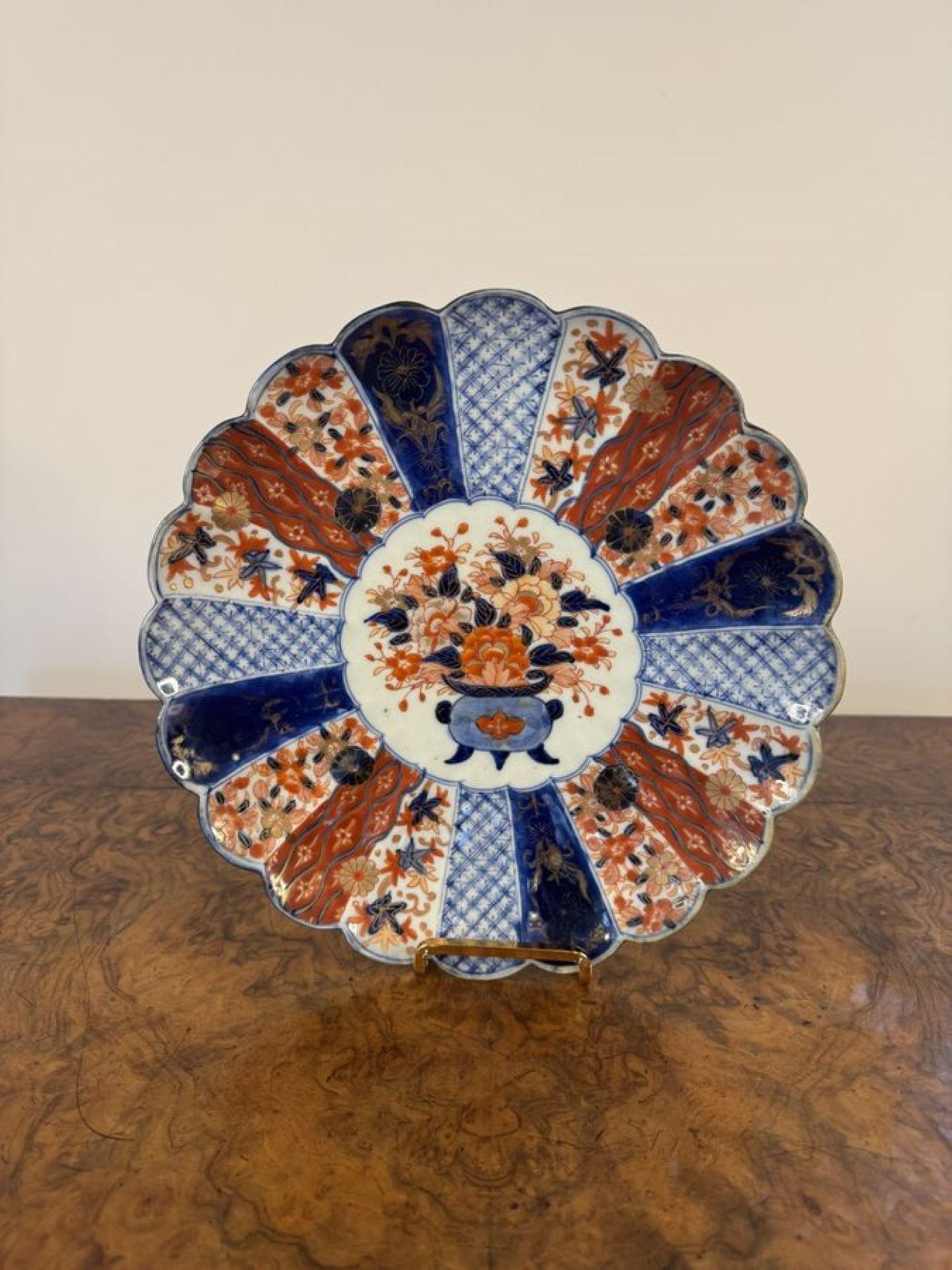 Ceramic Outstanding quality trio of antique Japanese imari plates For Sale