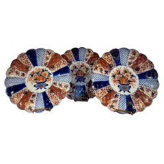 Outstanding quality trio of antique Japanese imari plates