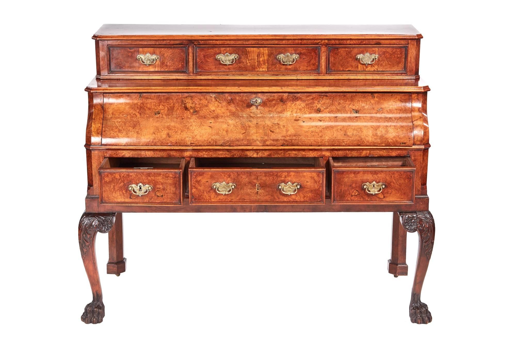 Outstanding Quality Victorian Burr Walnut Desk For Sale 5