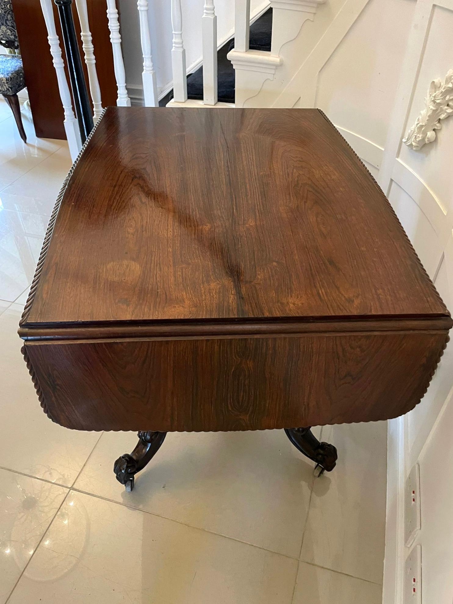 Outstanding Quality Victorian Carved Rosewood Sofa Table In Good Condition For Sale In Suffolk, GB