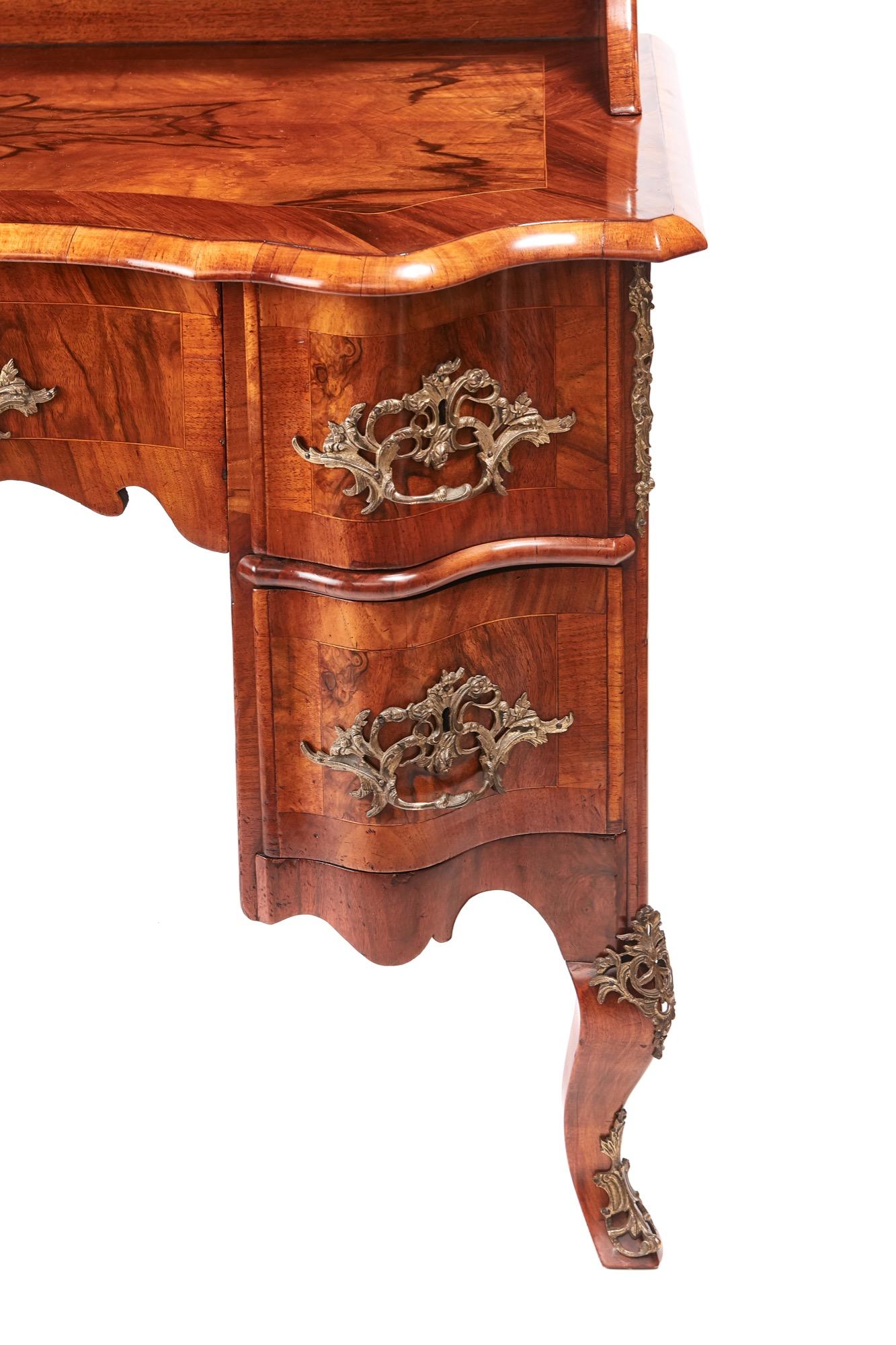 European Outstanding Quality Victorian French Burr Walnut Desk For Sale