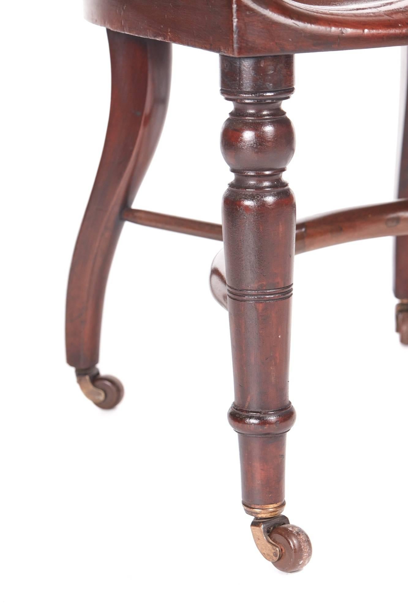 Outstanding Quality Victorian Mahogany Desk Chair For Sale 1