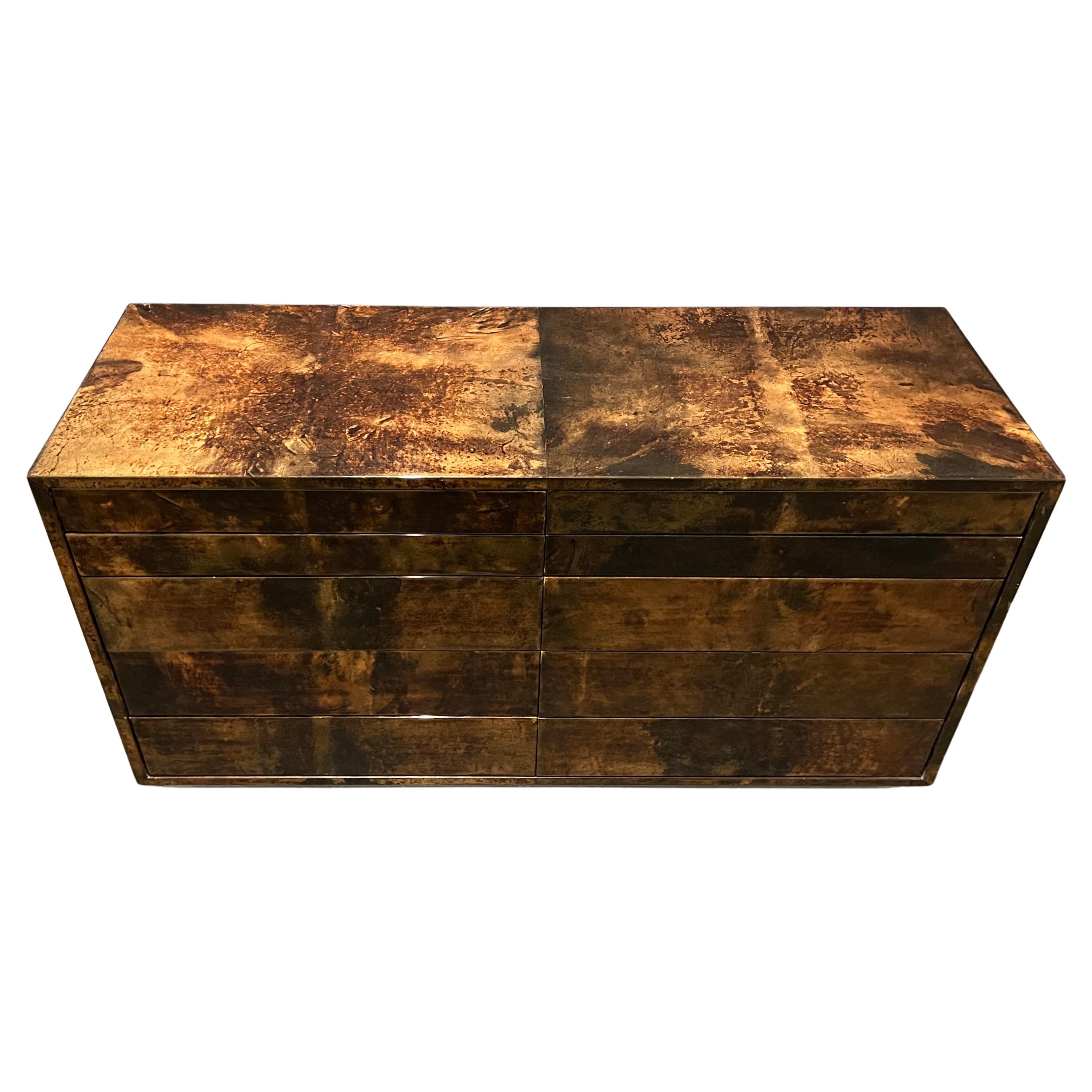 Wonderful Aldo Tura Sideboard with Bar and Refrigerator at 1stDibs