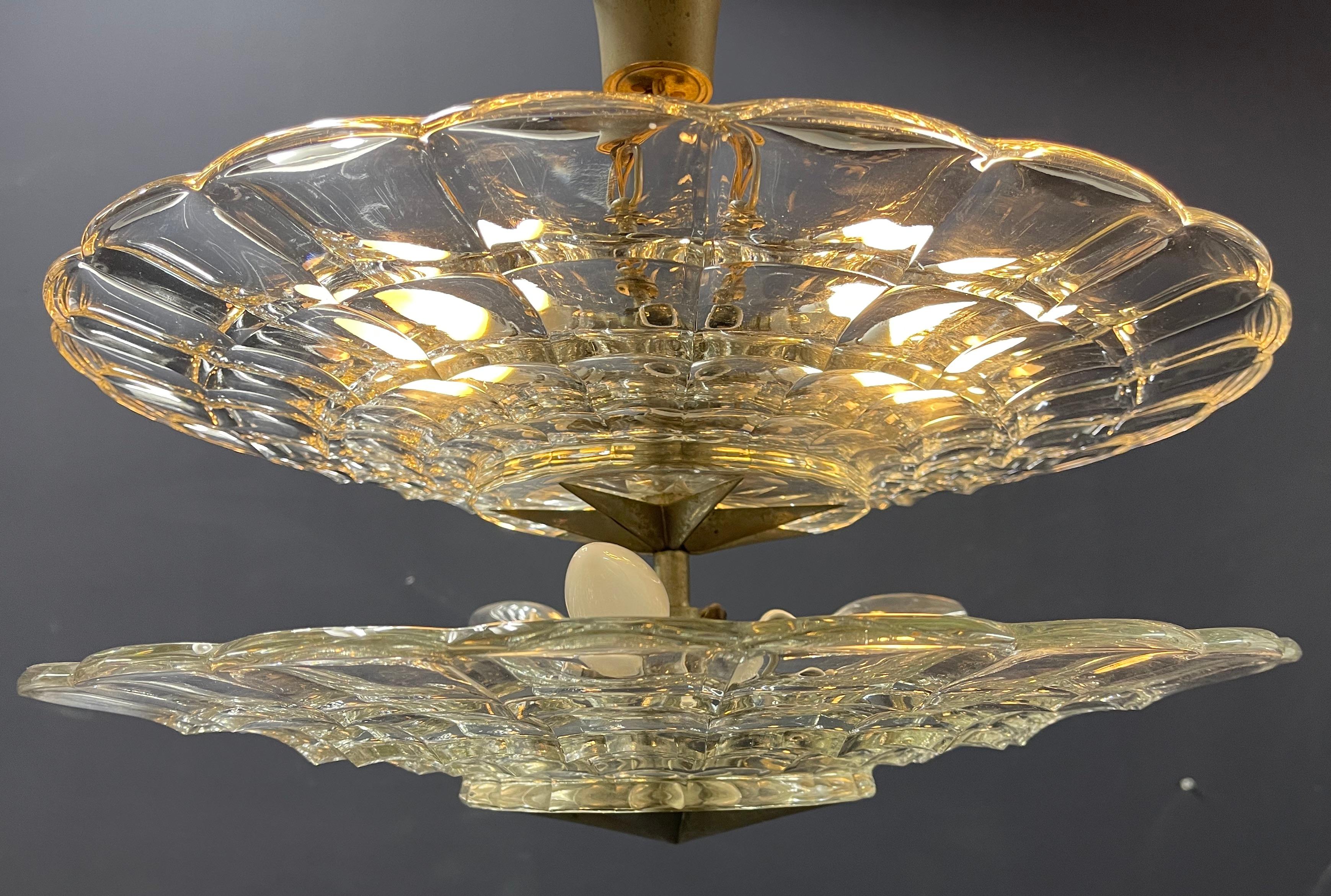 Outstanding Rare and Important Chandelier by Eduard Josef Wimmer-Wisgrill For Sale 3