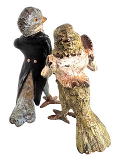 Anfang 20. Jh. Elegantes Tanzball-Vogel-Paar Österreichisch Vienna Bronze Miniatur