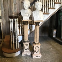Outstanding Rare Pair of 19th Century Marble and Bronze Pedestals Columns