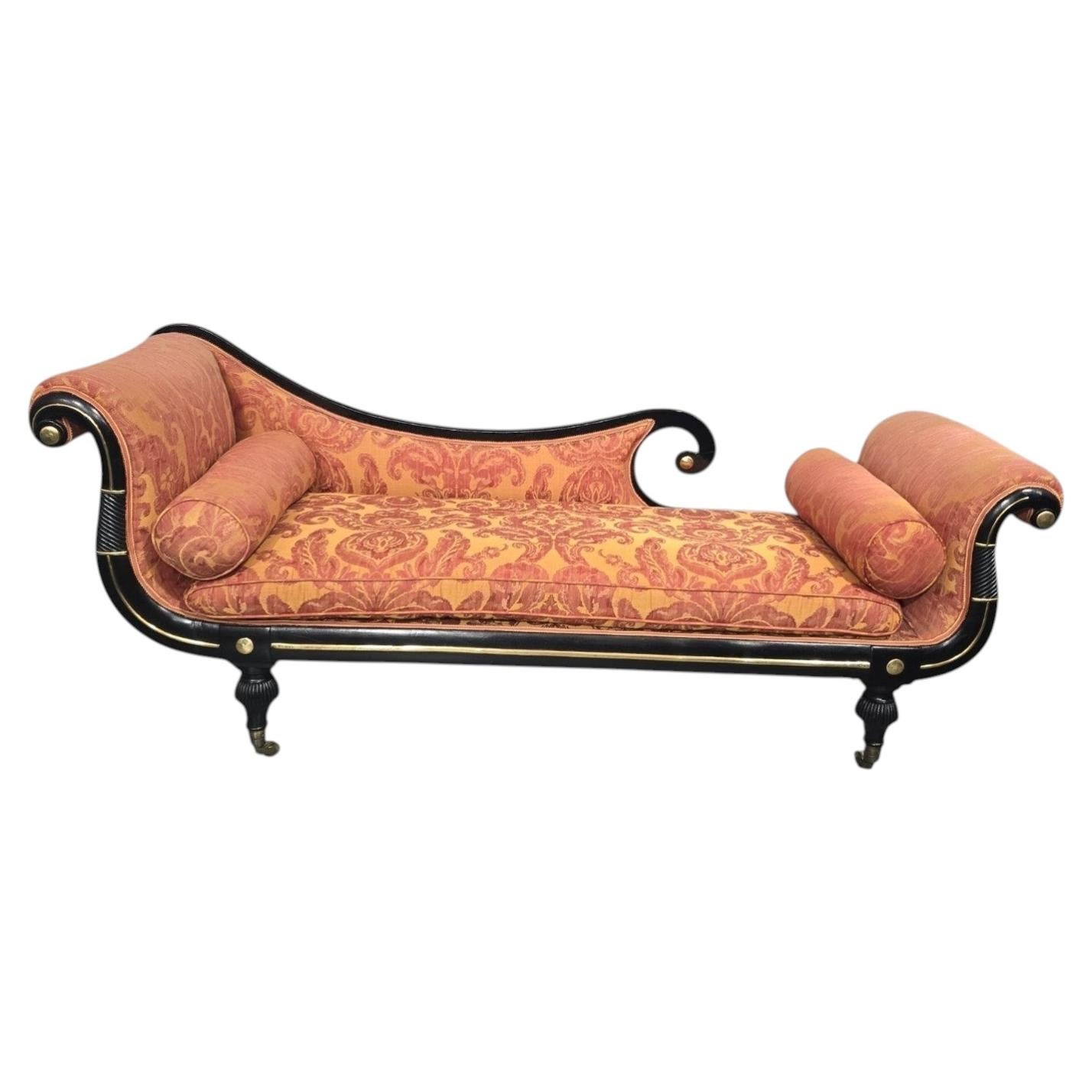 Splendido divano a chaise longue in stile Regency