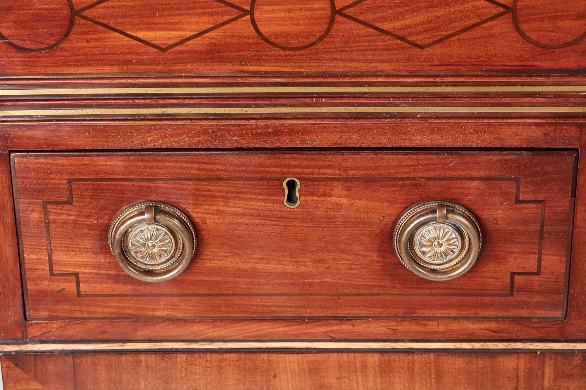 Outstanding Regency Mahogany Brass Inlaid Sideboard In Excellent Condition For Sale In Stutton, GB