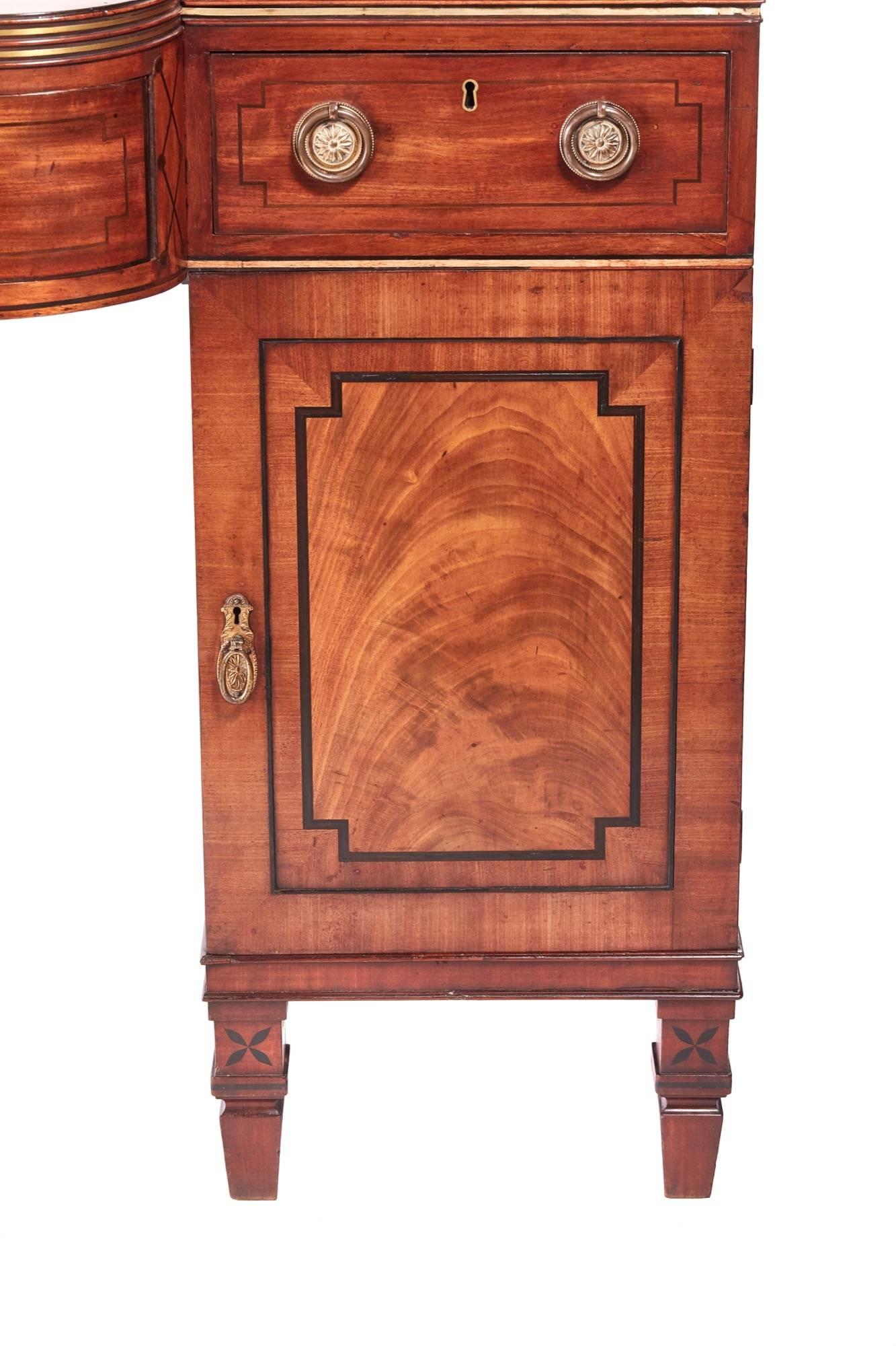 Outstanding Regency Mahogany Brass Inlaid Sideboard For Sale 4