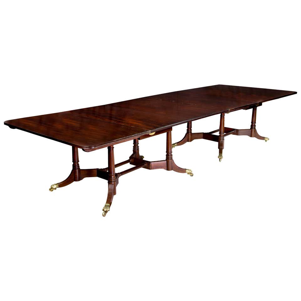 Federal Two Part Mahogany Banquet Table/Consoles For Sale at 1stDibs