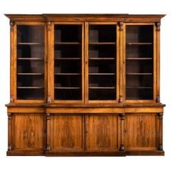 Outstanding Regency Period Breakfront Bookcase